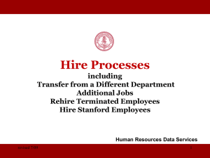 Hire Processes - HR Operations and Systems