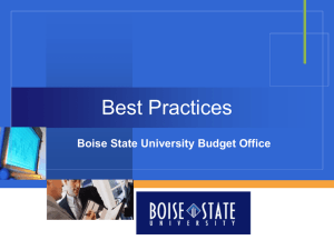 Best Practices - Vice President for Finance and Administration