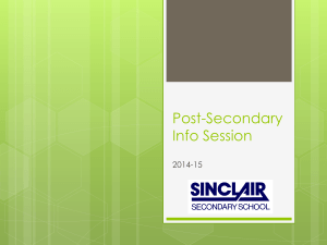 Post-Secondary Presentation 2014