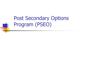 Post Secondary Options Program (PSEO)