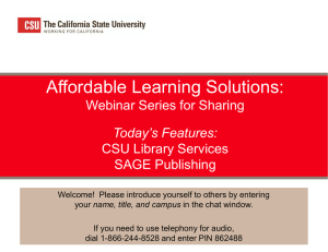 CSU-ALS-Webinar-April-2013 - Affordable Learning Solutions