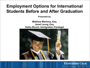 Employment Options for International Students Before and After