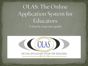 OLAS: The Online Application System for Educators a step by step
