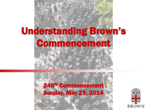 Understanding Brown`s Commencement 246 th