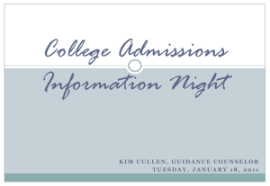 College Admissions Information Night Presentation