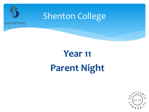 Year 11 Parent Information Evening 10th Feb 2014