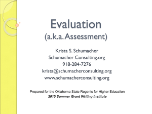 Evaluation - Oklahoma State Regents for Higher Education