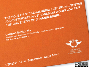 WHO ARE THE ETDs STAKEHOLDERS AT UJ?