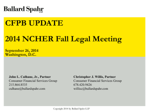What`s new with the CFPB - National Council of Higher Education