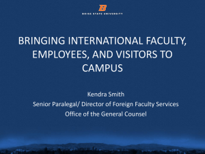 bringing international faculty, employees and visitors to campus
