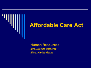 Affordable Care Act Overview