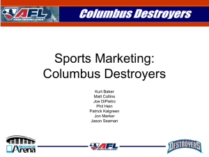 Sports Marketing: Columbus Destroyers