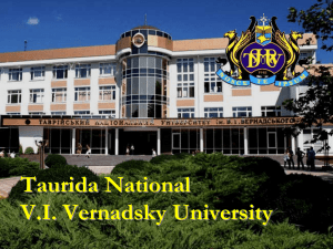 Taurida National V.I. Vernadsky University Irina Andryushenko