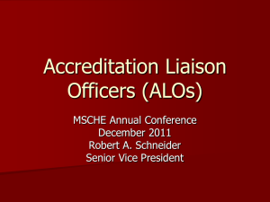 Roles and Responsibilities of the Accreditation Liaison Officer (ALO)