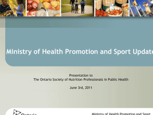 Slide Deck Title - Ontario Society of Nutrition Professionals in Public