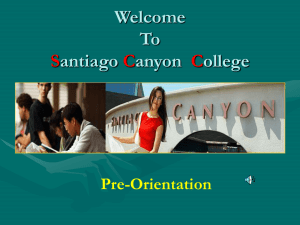 Welcome To Santiago Canyon College