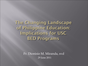 Emerging Curricula of USC BED_Fr. Dionisio Miranda