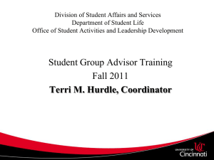 Student Group Trainings - University of Cincinnati