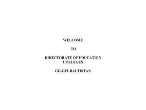 directorate of education colleges gilgit