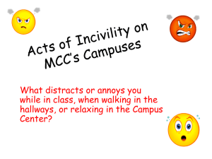 Acts of Incivility on MCC`s Campuses