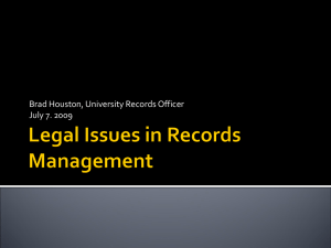 Legal Issues in Records Management