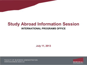 Study Abroad Presentation - Faculty of Business Administration