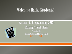 Passport to Programming 2013 - Office of Student Activities