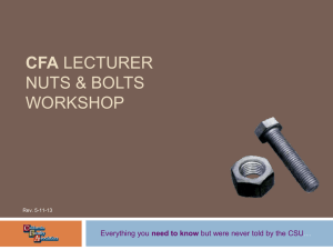 CFA Lecturer Nuts & Bolts workshop