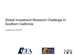 Global IRC Finals - CFA Society of Los Angeles