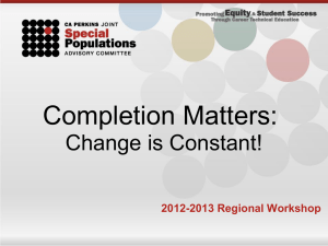 Completion Matters- Change is Constant Workshop