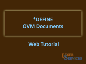 DEFINE OVM Web Tutorial - The University of Texas at Austin