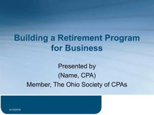 Building a Retirement Program