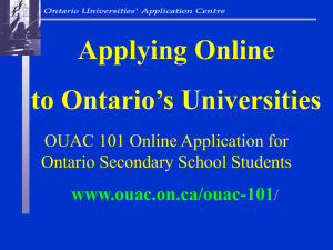 Before using the OUAC 101 application, you will need