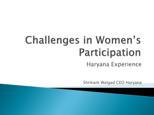 Challenges in Women Participation CEO Haryana