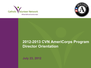 2012-2013 CVN AmeriCorps Program Director Orientation