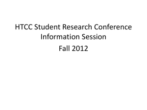 HTCC Research Workshop Presentation