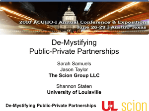 De-Mystifying Public-Private Partnerships