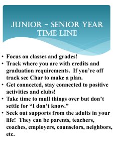 Junior to Senior Year Timeline