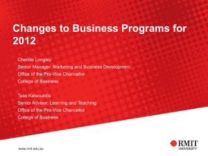 Changes to Business Programs for 2012