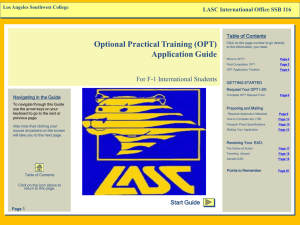 OPT Application Guide - Los Angeles Southwest College