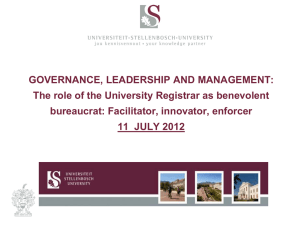 GOVERNANCE, LEADERSHIP AND MANAGEMENT
