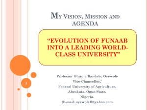 evolution of funaab into a leading world class university