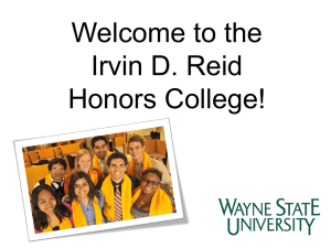 Irvin D. Reid Honors College - Undergraduate Admissions