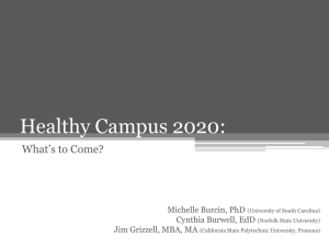 Healthy Campus 2020: - American College Health Association