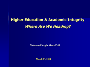 Where Are We Heading? - Center for Academic Integrity