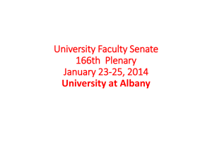University Faculty Senate 166th Plenary January