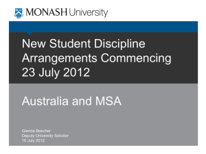 Discipline Procedures - Monash University Administration