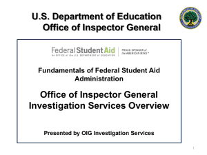 US Department of Education Office of Inspector General
