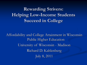 Richard Kahlenberg - Wisconsin Scholars Longitudinal Study