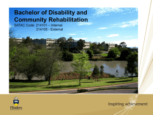 Bachelor of Disability and Community Rehabilitation